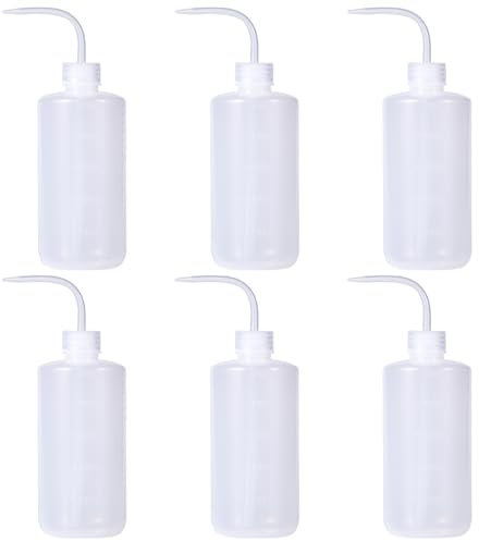 Jorzer 6PCS Squeeze Bottles Plastic Squeeze Dispensers 500ml Squeeze Bottle with Measurements Squeezy Bottles with Nozzles Portable Squeeze Bottles for Liquids