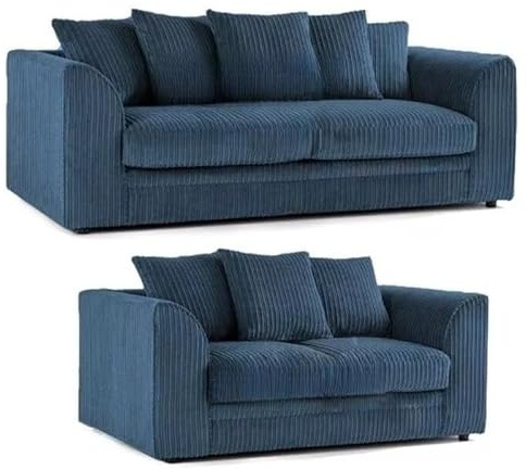 Jumbo Cord 3+2 Seater Sofa Suite Set, Blue (2+3 SEATER)