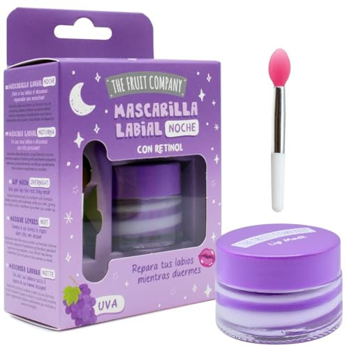 The Fruit Company Mascarilla Labial Noche UVA Hidratante para Dormir con Retinol, Repara tus Labios Mientras Duermes 12ml