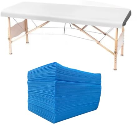 100x Einweg Bezug Massageliege 180 x 80 cm in weiß, blau, rot | ohne Loch | Bettlaken Massage | Physio Liege | Massageauflage | Spa Liegeauflage | Liegenbezug set | Kosmetik | Einwegtücher (Blau)