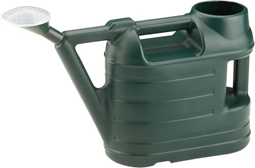 PRADICHI Plastic Watering Can with Removable Sprinkler Rose – Ergonomic Handles for Easy Garden Watering – Green (6.5L)