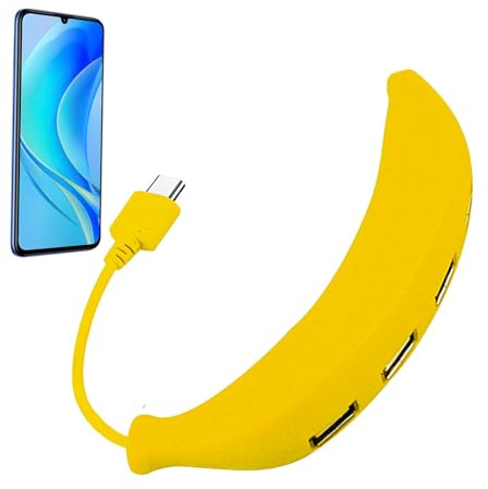 Concentrador de Puerto USSB | Divisor de concentrador USSB 2.0 de 4 Puertos - HubUSB, Hub Expansor USB, Divisor USB en Forma de Plátano, Adaptador Tipo C, Accesorios de Computadora