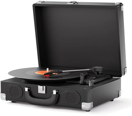 Gramophone Vintage à entraînement par Courroie S100, Disque Vinyle, Platine, stéréo Haute fidélité, Haut-Parleur intégré, 3 Vitesses