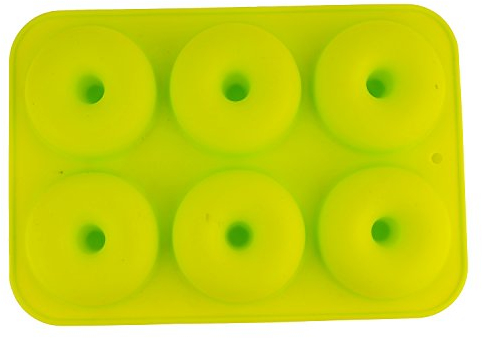 Selecto Bake Silicone Donut Moulds, Silicon Doughnut Mould Large Non-Stick 6 Cavity Molds Doughnut Tray Donut Pan Bagel Baking Tin Muffin Cupcake Biscuit Doughnut Maker Bakeware, Green