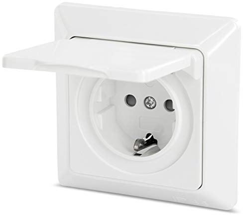Presa da incasso IP44, All-in-One, serie P1, bianco crema