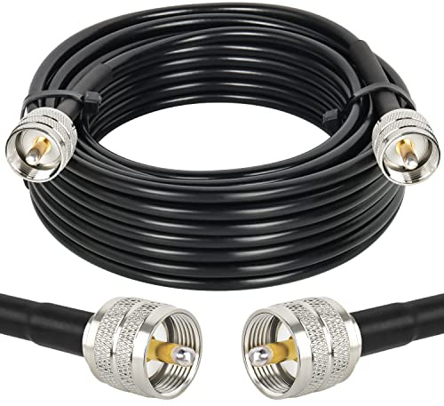 MOOKEERF PL259 25ft UHF Male to Male Coax Cable for CB Radio, Ham Radio, Antenna Analyzer, SWR Meter