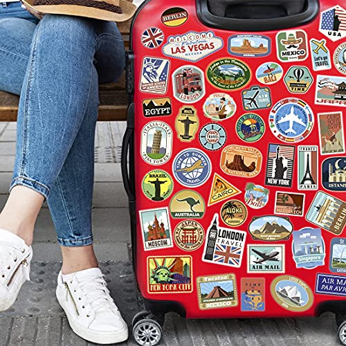 Gepäck-Set 90x Vinyl-Aufkleber Wasserflasche Kinder Bücher Scrapbooking Reise Kühlschrank Aufkleber Auto Koffer Aufkleber Kinder Kamera Laptop Fahrrad Skateboard Helm Planer Bike Lustig Wasserdicht