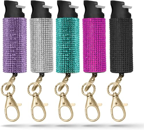 Guard Dog Security Bling it On Pepper Spray Keychain with Safety Twist Top Mini and Easy Carry Lightweight and Fashionable Maximum Police Strength OC Spray 16 Feet Range