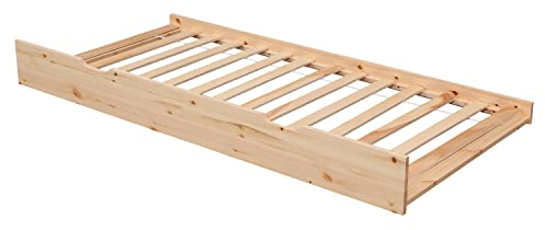 Happy Garden Bettschublade aus Holz Marceau, zusätzliche Schlafgelegenheit aus Holz mit Lattenrost und Rollen, unter dem Lattenrost verstaubar