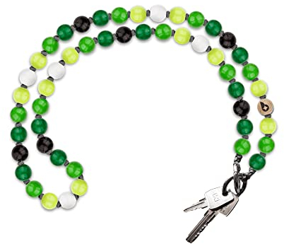 beadstars Schlüsselanhänger, universelle Schlüsselkette aus Holzperlen mit Karabiner, für Schlüssel, Handy, in versch. Farben, 80 cm, kompatibel mit AirPods (Summer Garden)