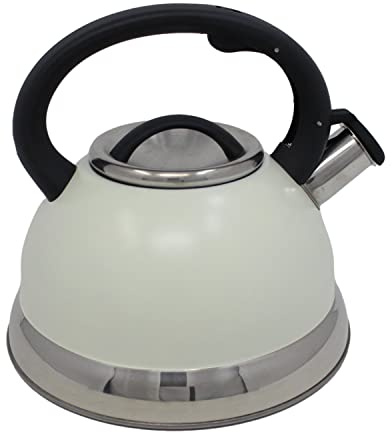 STEELEX Bouilloire sifflante pour servir le thé, le café, la cuisinière à gaz, la plaque de cuisson, le camping, la cuisinière à induction, le bois