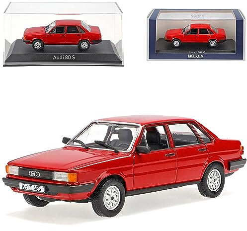 Norev A*U*D*I 80 S B2 Limousine Rot 2. Generation 1978-1986 1/43 Modell Auto mit individiuellem Wunschkennzeichen