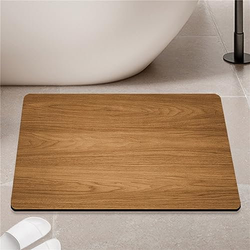 Diatomita Piedra Alfombra de Baño Antideslizante Secado Rápido Alfombra de Suelo Tablón de Madera Textura Diatomita Alfombra de Ducha Exterior Ducha Absorbente Alfombrillas de Baño