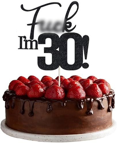 VIKY® Cake Topper Geburtstag 30, F**k I'm 30! Cake Topper Mann Frauen | 30 Geburtstag Deko Kuchen Toppers,Glitter 30. Geburtstags Tortendeko,30th Birthday Kuchendeko,30 Geburtstagsparty Kuchen Deko