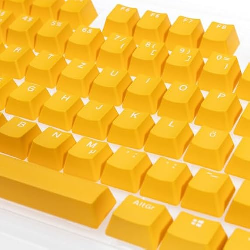 Ducky PBT Double-Shot Keycap Set Yellow - DE Layout