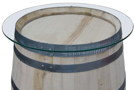 Temesso Glasplatte für Weinfass - Tischplatte aus Glas in verschiedenen Größen ab Durchm (D: 60 cm)