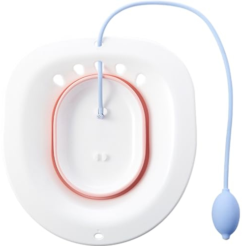 SOLUSTRE Faltbares Sitzbad Für Toilette Mit Spülfunktion Ergonomisches Design Für Frauen Postpartale Und Postoperative Pflegebecken Platzsparend Hygienisch Einfach Zu Reinigen Und Installie