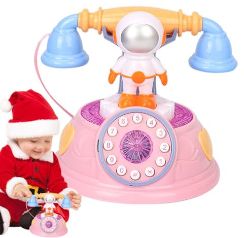 Gomice Giocattolo per Telefono Fisso per Bambini, Giocattolo per Telefono Fisso con Filo per Bambini, Astronauta, Telefono Fisso retrò con Filo Giocattolo per Soggiorno, casa, Camera da Letto,