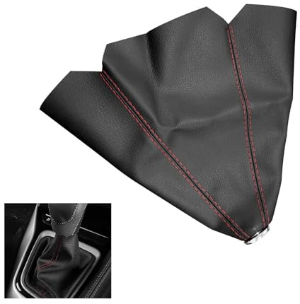 Car Shift Knob Shifter Boot Dust Cover, Auto Shifter Boot Retainer Stick Shift Sleeve Gear Gaiter Cover, Universal Vehicle Gear Shift Cover for Most Manual/Automatic Cars (Red)