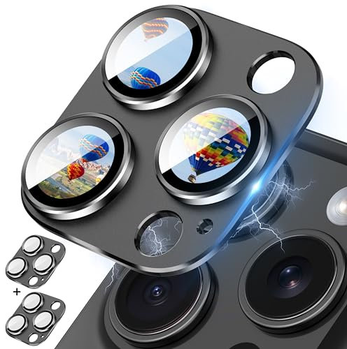 2 Pezzi Pellicola Lente Fotocamera per iPhone 16 Pro/16 Pro Max Lega Alluminio,Stick Saldamente,Caso Amichevole,AR Antiriflesso,Pixel Senza Perdita Vetro Protezione Fotocamera per iPhone 16 Pro Max