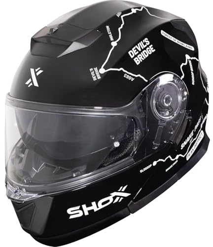 Shox Destination Route Flip Front Motorcycle Helmet L Gloss Black