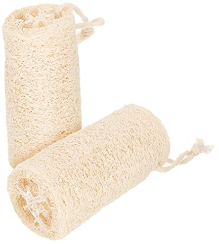 FOYTOKI 2pcs Natural Loofah Dishcloths Body Scrubbers Large Kitchen Sponges for Cleaning
