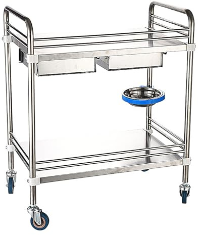 QUSYZD Carrello portautensili su Ruote in Acciaio Inox, Carrello portautensili con Ruote, Organizer per Garage Meccanico, Officina, Magazzino, Officina, Carrello portaoggett,77 * 45 * 86cm