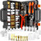 SOMELINE Kit d'outils à sertir pour connecteurs de fils automobiles, pince à sertir pour bornes à déconnexion rapide non isolées de 24 à 14 AWG, avec prises et douilles 2 à 9 broches de 2,8 mm/6,3 mm