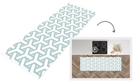 KitchenYeah© Küchenläufer Anti Rutsch Matte Küche Küchenmatte Boden Kitchen | 180x60 cm - Mat Läufer Waschbar Rutschfest Waschbarer Waterproof Design - Linie - Muster