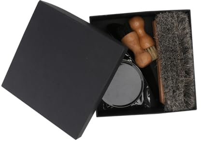 Baluue Kit de Cuidado de Calzado de Cuero con Cepillo Duradero y para Limpieza y Pulido Portátil y Compacto para Viaje y Diario