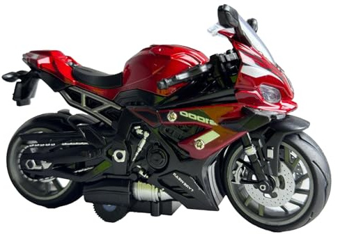 Eldröd leksak för barn S1000RR motorcykel replika aluminium motorcykelleksaksmodell lyftbar, deldisplay, 1:14 skala pressgjutning - present - lämplig ålder: barn (7–14 år