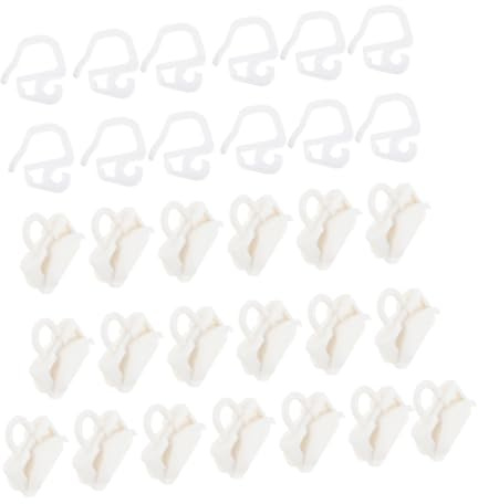 SHINEOFI 25juego Ganchos para Cortinas de Ventana Clip Deslizadores de Plástico Ganchos para Cortinas Pliegues para Rieles de Techo Accesorios de Repuesto para Rieles