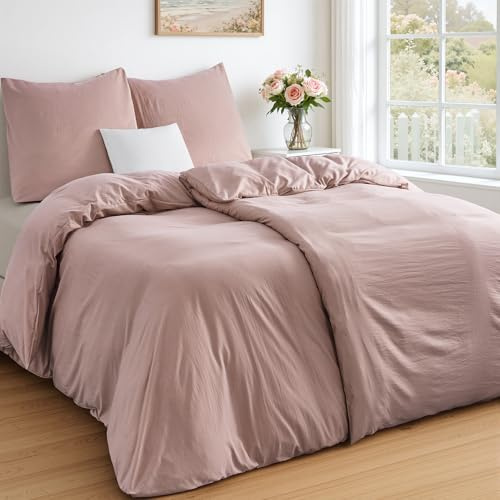 Duvetnova Sängkläder rosa vår 135 x 200 4 delar supermjuk förtvättad mikrofiber bomullsliknande ÖKO-TEX 2 påslakan 135 x 200 + 2 örngott 80 x 80 – alla med dragkedja rosa sängkläder