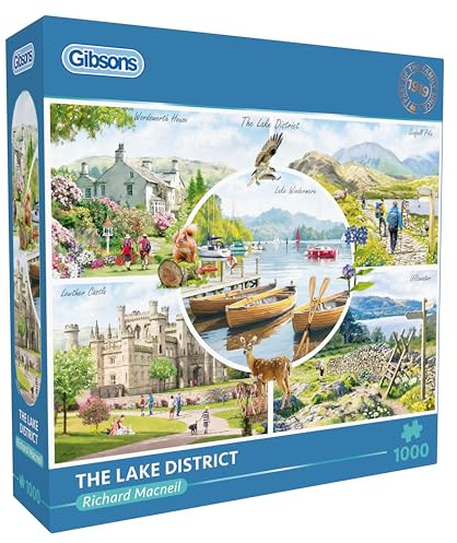 Gibsons The Lake District 1000 Piece Jigsaw Puzzle for Adults - Nature & Architecture, UK National Park Treasures Artwork by Richard MacNeil Premium Sustainable Puzzle Made in the UK/EU - Great Gift