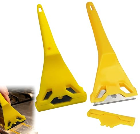 2Pcs Non-Scratch Window Scraper Tool, Multifunctional Remover for Paint Sticker Wallpaper Caulk, Durable Frosted Handle Cleaning Scraper for Glass Wall Floor