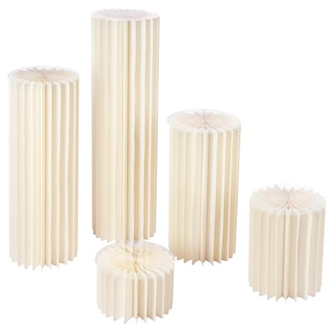 Columna decorativa para bodas, 5 tamaños, 30 kg, capacidad de carga con placas de PVC, columna de flores plegable, cartón para restaurantes, bodas, fiestas de cumpleaños