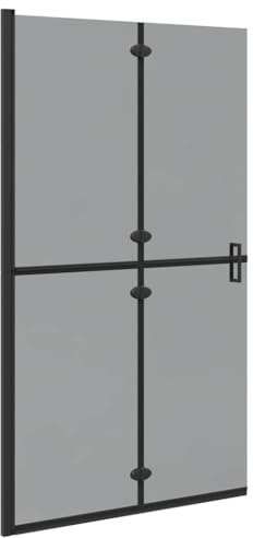 Fengshui Box doccia Walk-In nero, 110 x 6,5 x 190 cm | Design pieghevole, telaio in alluminio, vetro di sicurezza, salvaspazio per bagni interni