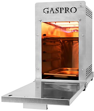 GASPRO Parrilla infrarroja profesional de propano a 1800 ℃ de cocción rápida portátil para carne, mariscos, verduras y más, acero inoxidable