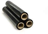 3 Rollen Stretchfolie 23my 500mm 1,5kg Palettenfolie Handfolie Wickelfolie schwarz Schrumpffolie wrapping film stretch Plastikfolie Verpackungsfolie (Schwarz, 3x)