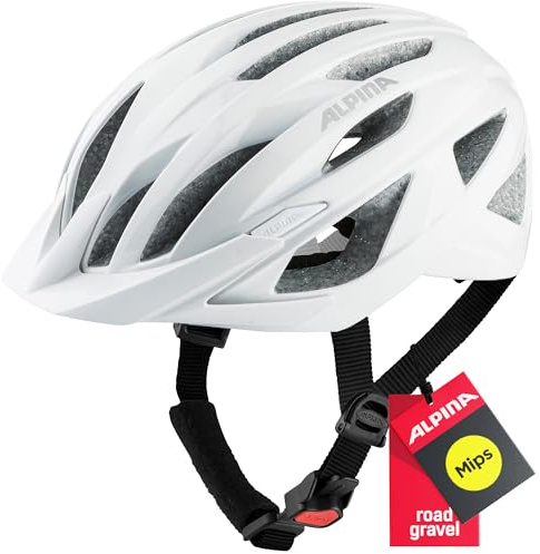 ALPINA Delft MIPS - Sicherer, Leichter & Individuell Anpassbarer MIPS Fahrradhelm für Erwachsene, optimaler Schutz durch MIPS, White matt, M (55-59 cm)
