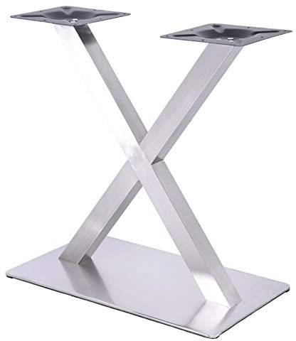Futchoy Tischbeine Edelstahl gebürstet Modell X-Form Tischkufen Tischgestell Set DIY Couchtisch Möbelbank mit Metallbeinen, Schwarze Gusseisen Couchtischbeine sind 70cm Höhe