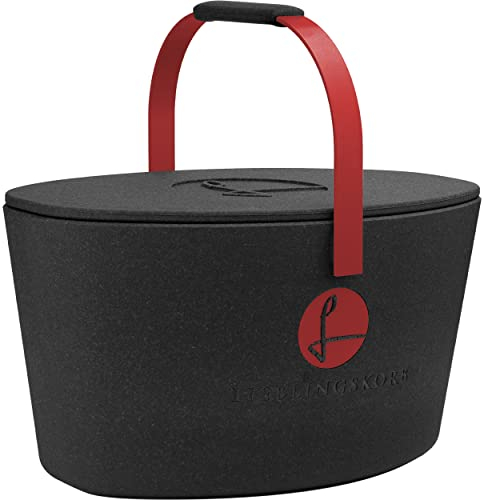 LIEBLINGSKORB Original black weinrot - ultraleichter, kippsicherer & formstabiler Einkaufskorb - Made in Germany - thermoisolierend & abwaschbar - ideal für Picknick & unterwegs