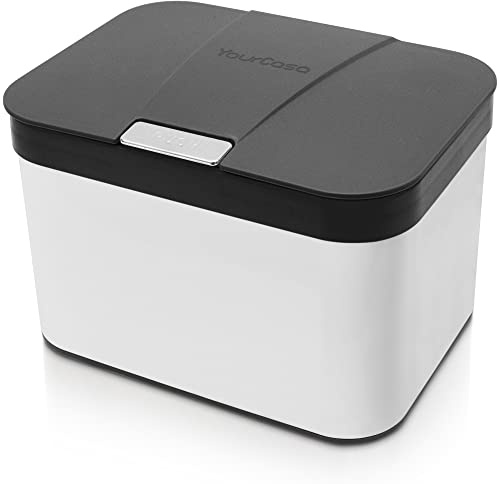YourCasa® Biomülleimer Küche 4,3 L aus Edelstahl - geruchsdichter Bio Mülleimer mit Deckel & spülmaschinenfestem Inneneinsatz - hochwertiger Komposteimer & Biomüll Behälter klein (Schwarz)