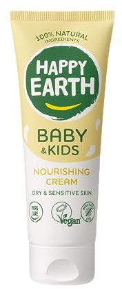 Happy Earth Baby&Kids Nährende Creme - Kinderkörpercreme - 100% Natürliche Inhaltsstoffe & Vegan - Nährend - 75 ML