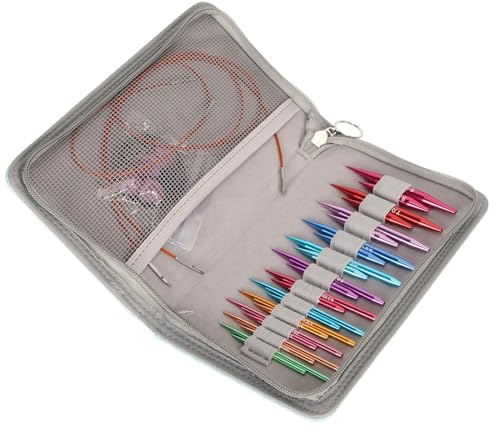 3 Bis 8 Mm Rundstricknadeln, Austauschbares Stricknadel-Set Mit Nadelspitzen für Handarbeit, Stricken und Basteln