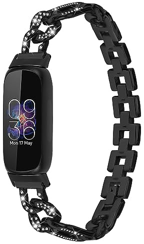 Gimuk Armband kompatibel mit Fitbit Inspire 3 Armbänder für Frauen, Metall Bling Strass Edelstahl Armband Ersatzband Armband Armband für Fitbit Inspire 3 Fitness Tracker Klein Groß