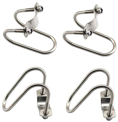 CYCOOPE Morsetto a croce in acciaio inox a forma di U, 25 mm x 25 mm, clip per tubo incrociato, morsetti per connettori per serre, fattorie, vivai, recinzioni, ponteggi, confezione da 4 (M8)