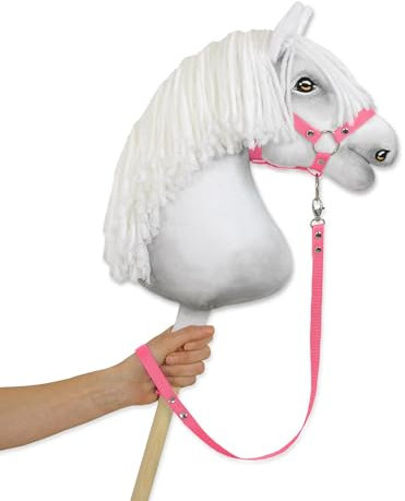 Eine Halteleine für EIN Steckenpferd aus Klebeband. Set ohne Pferd. Hobby Horse, pink.
