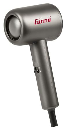 Girmi PH04 Asciugacapelli da Viaggio, 1000 W, 2 Velocità, 2 temperature, Design compatto, Leggero, Grigio