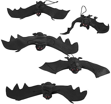 KONTONTY 5 Stück Fledermaus-Dekoration Für Halloween Wandaufhangbar Oder Decken-Kette Für Halloween-Party Spukhaus Garten